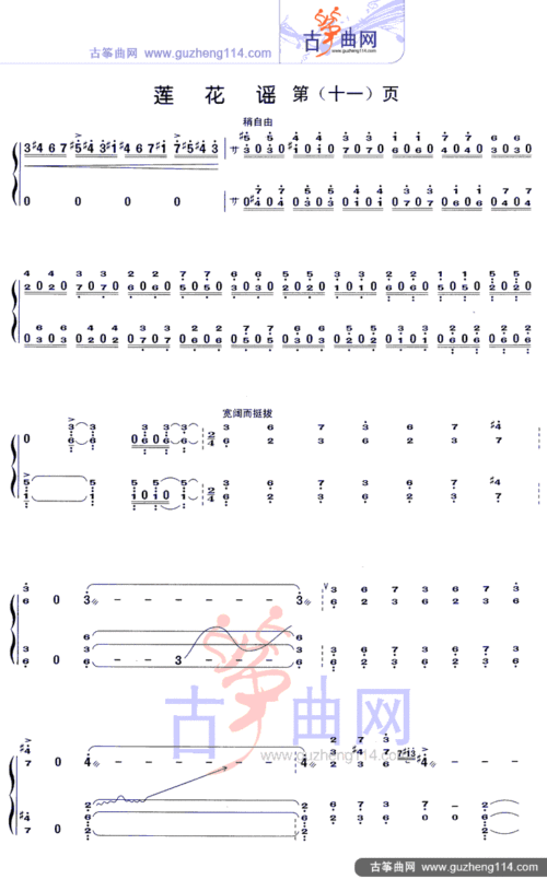 莲花谣-艺术_古筝谱-古筝曲谱-中国古筝网