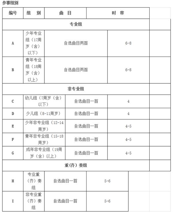 参赛组别