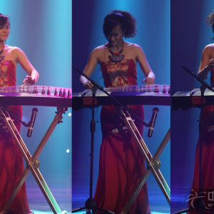 任洁演奏新作品《墨语》时的风采