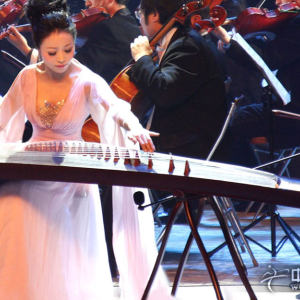 袁莎演奏时的风采