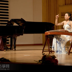 庞丛演奏《枫桥夜泊》时的风采