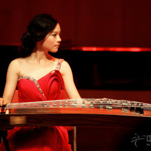 “婉媄组合”成员之一演奏《飞花点翠》时的风采