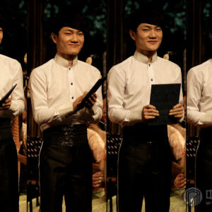 “第七届中国音乐金钟奖古筝比赛”当代作品演奏奖获得者刘乐获奖时的风采。