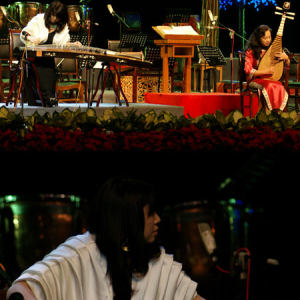 王珣演奏《春江花月夜》时的风采。