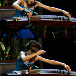 刘颖演奏《晓雾》时的风采。