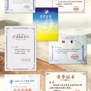 詹倩获得的部分奖项及证书。