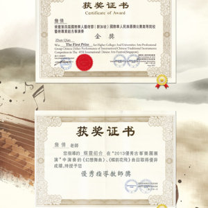 詹倩获得的部分奖项及证书。