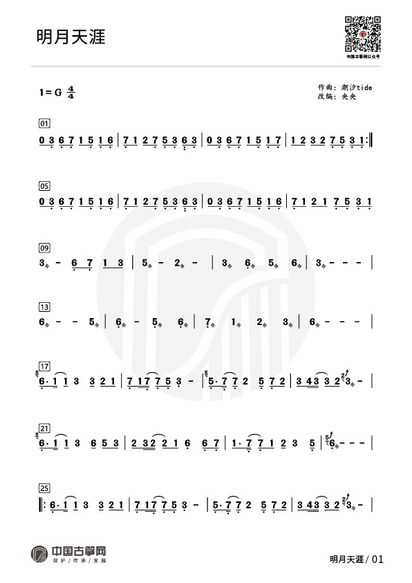 流行古筝曲：《明月天涯》