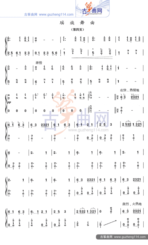 瑤族舞曲(名師慕課考級曲)-藝術_古箏譜-古箏曲譜-中國古箏網