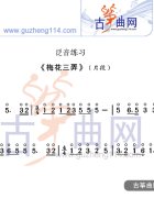 泛音练习曲《梅花三弄》片段